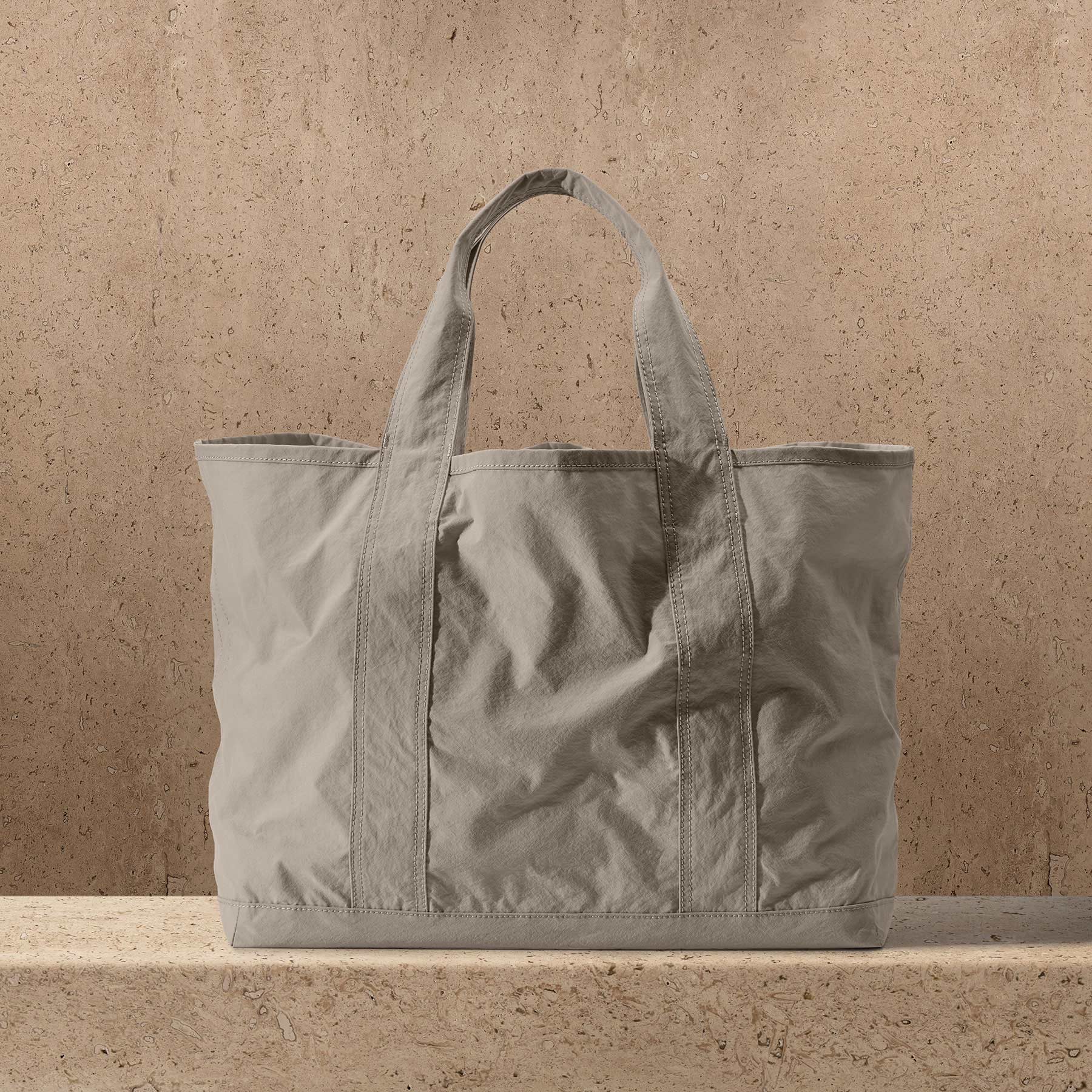 Small Matte Nylon Tote - New Sand