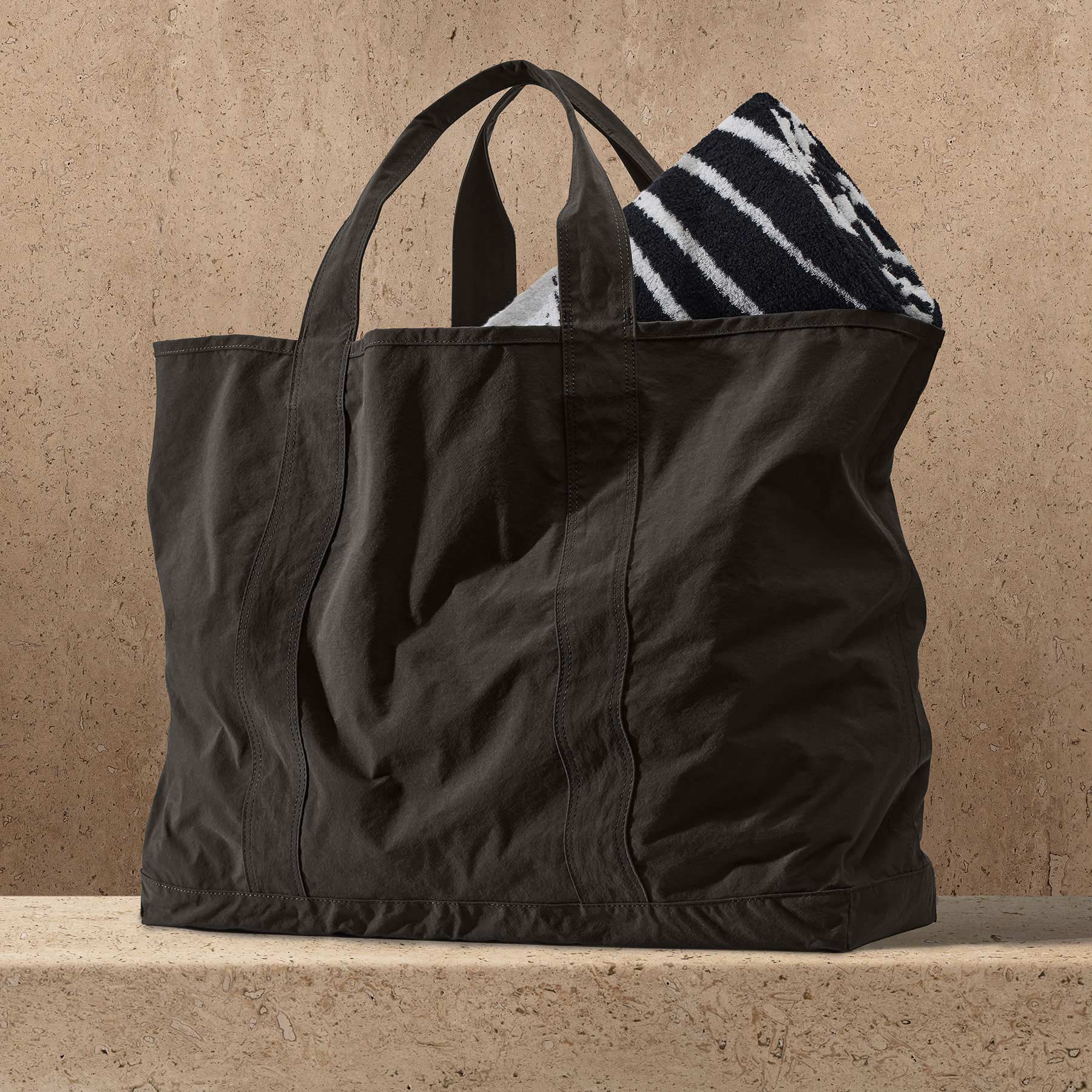 Large Matte Nylon Tote - Hemlock