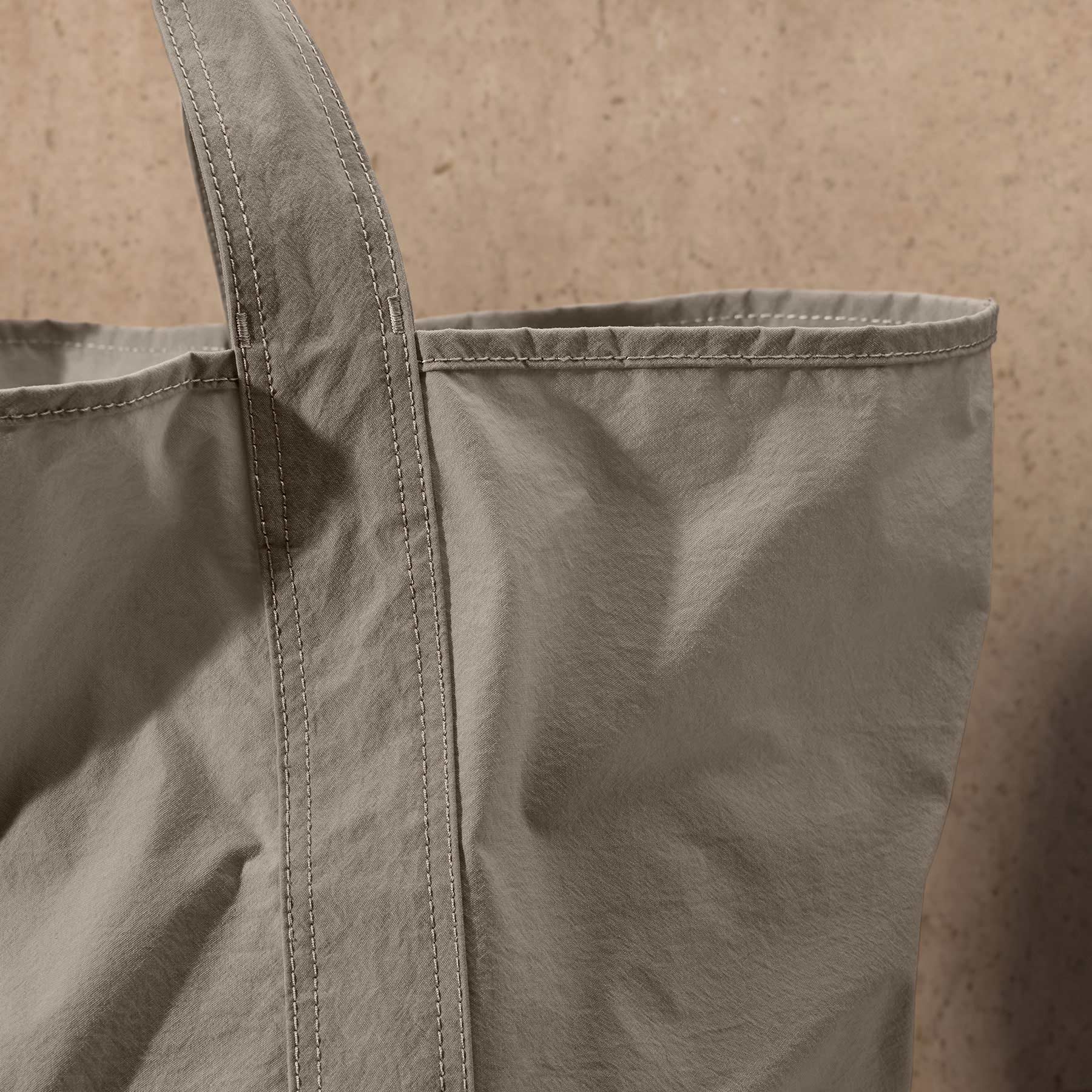 Large Matte Nylon Tote - New Sand