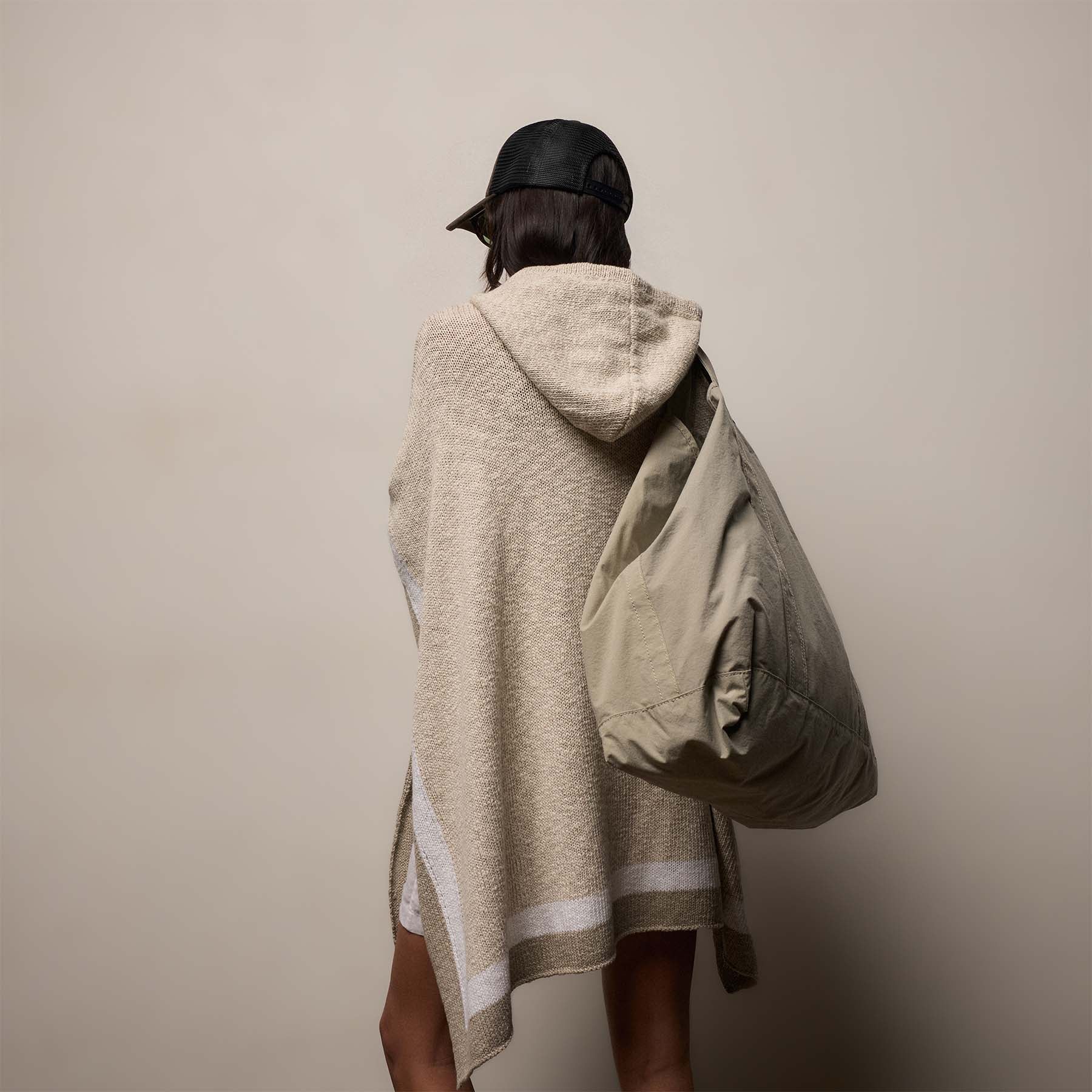 Large Matte Nylon Tote - New Sand