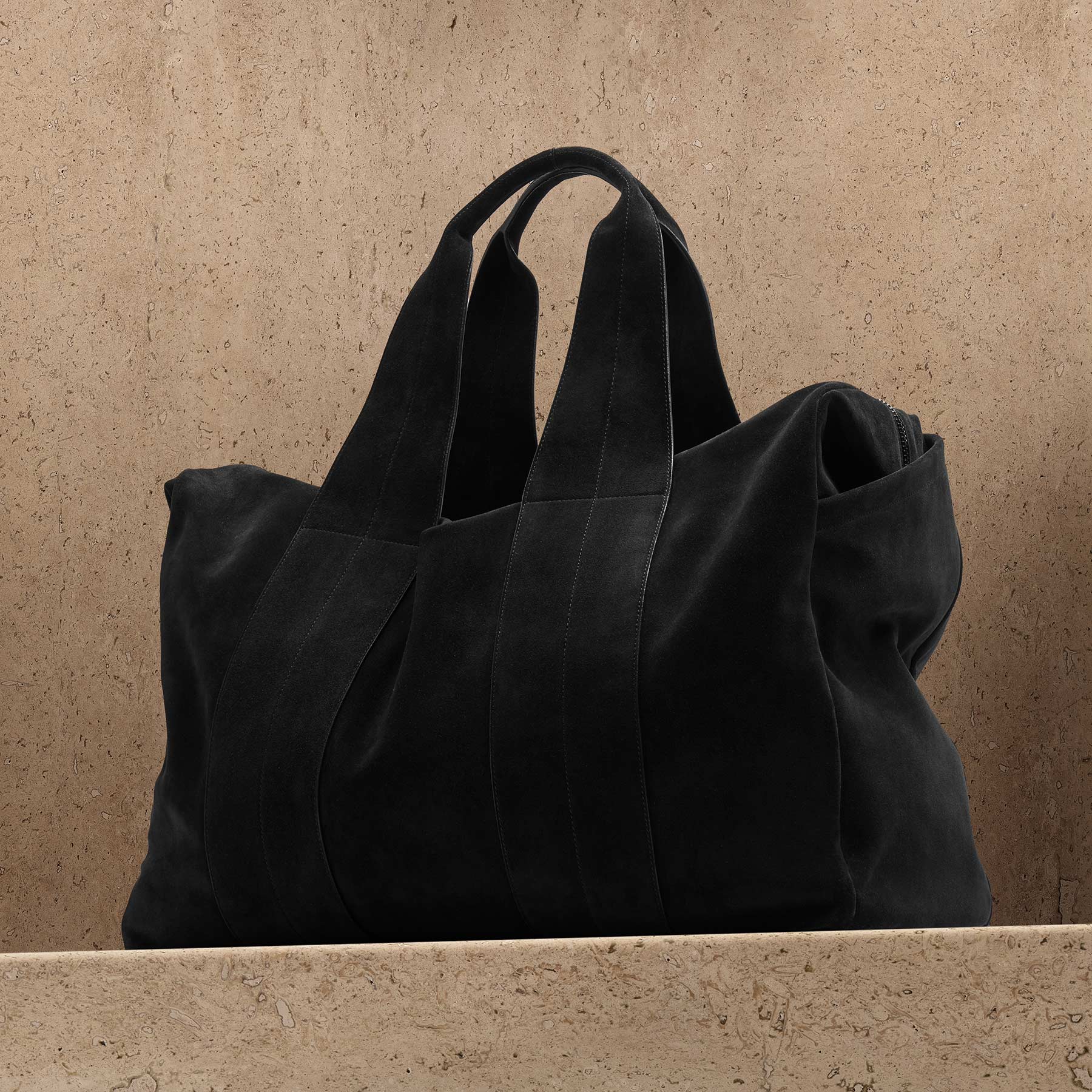 Sac de voyage en daim - Noir
