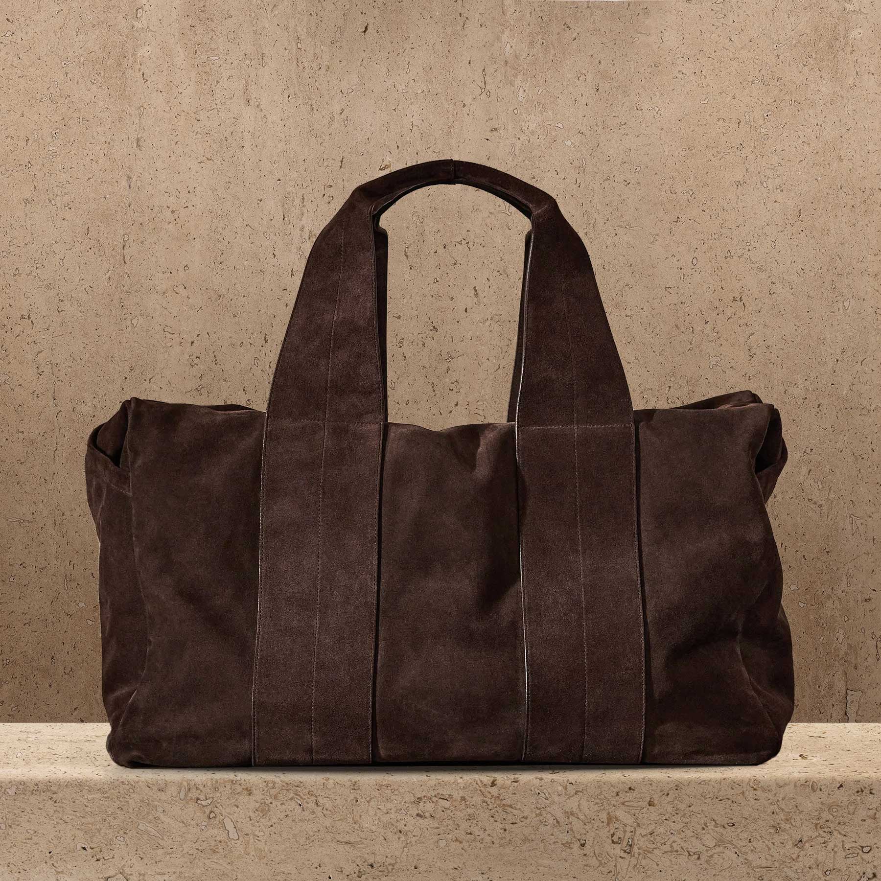 Suede Montecito Weekend Bag - Cafe
