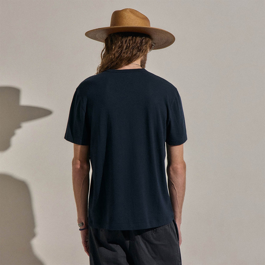 Cotton Cashmere Short Sleeve Tee - Blue Noir
