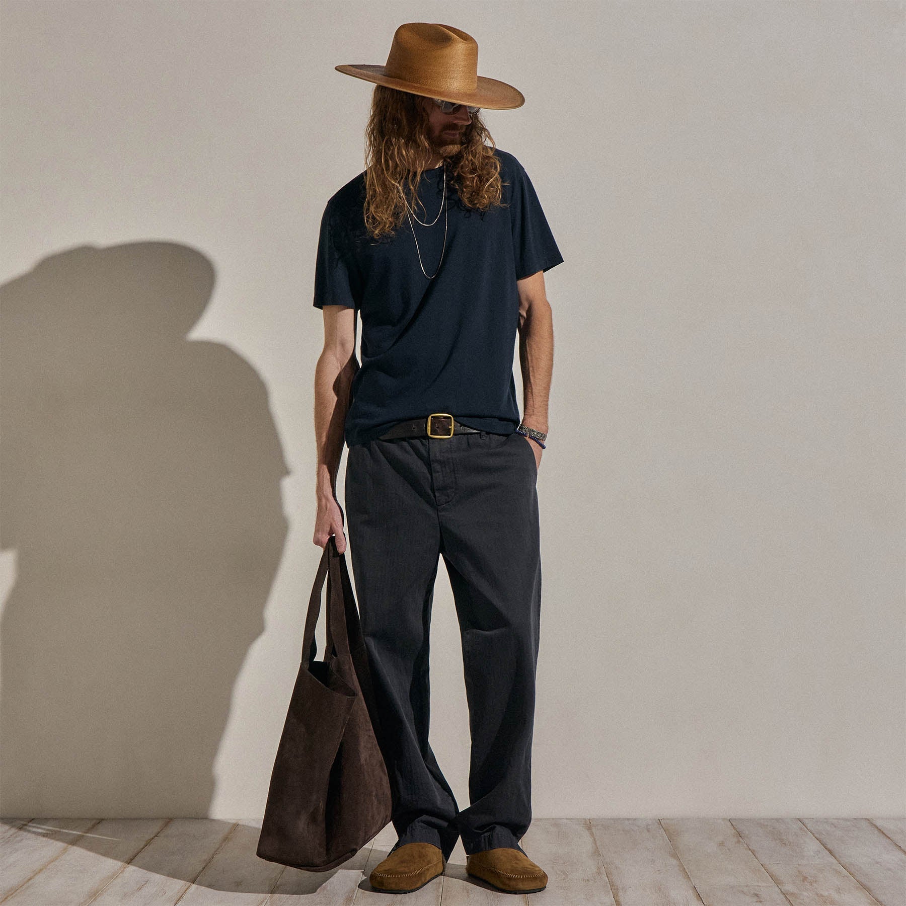 Cotton Cashmere Short Sleeve Tee - Blue Noir