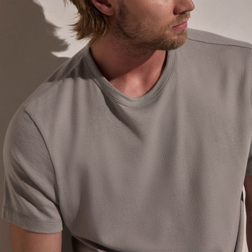 Cotton Cashmere Short Sleeve Tee - Fog