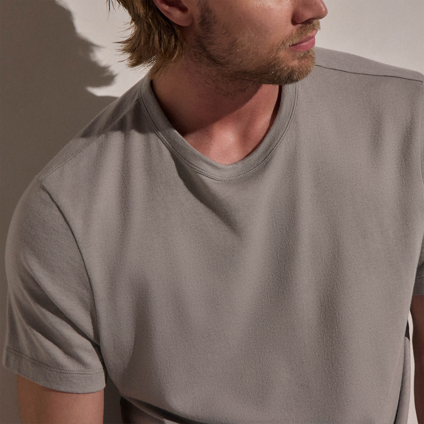 Cotton Cashmere Short Sleeve Tee - Fog