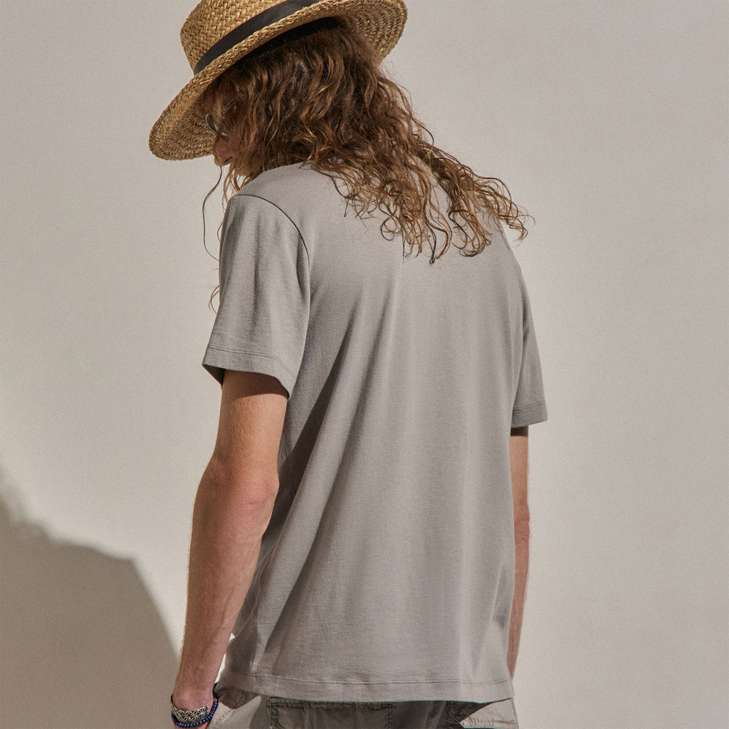 Cotton Cashmere Short Sleeve Tee - Fog