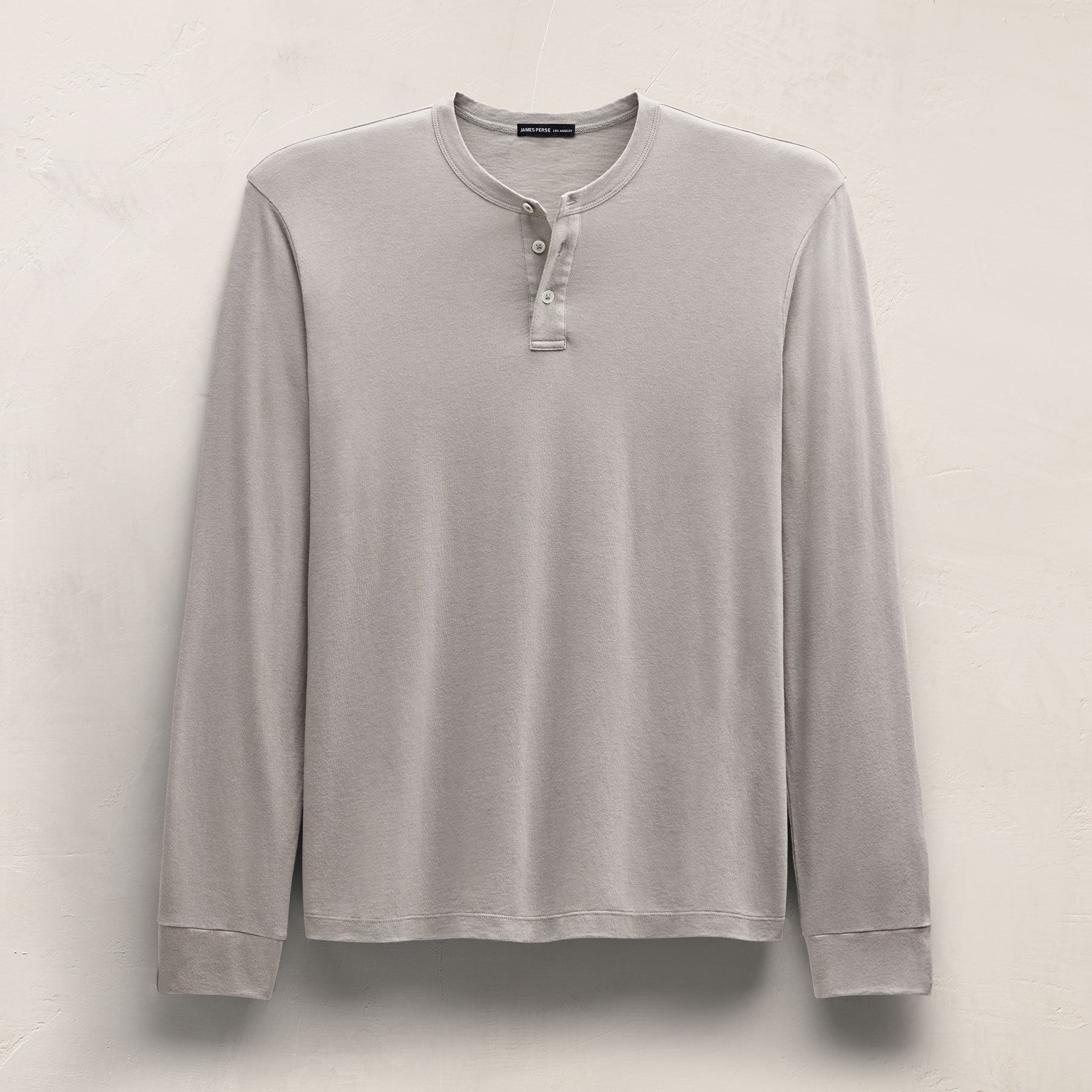 Cotton Cashmere Long Sleeve Henley - Fog