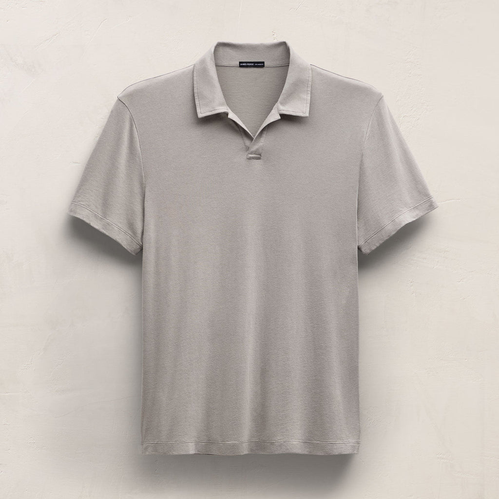 Cotton Cashmere Open Polo - Fog