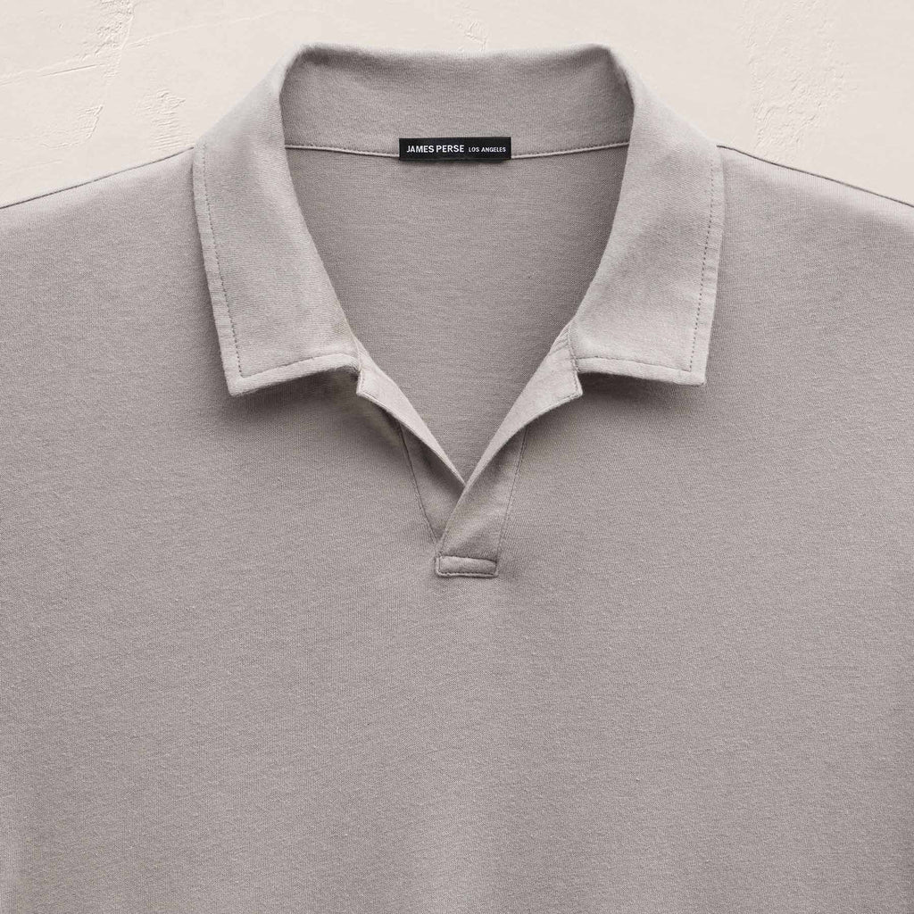 Cotton Cashmere Open Polo - Fog