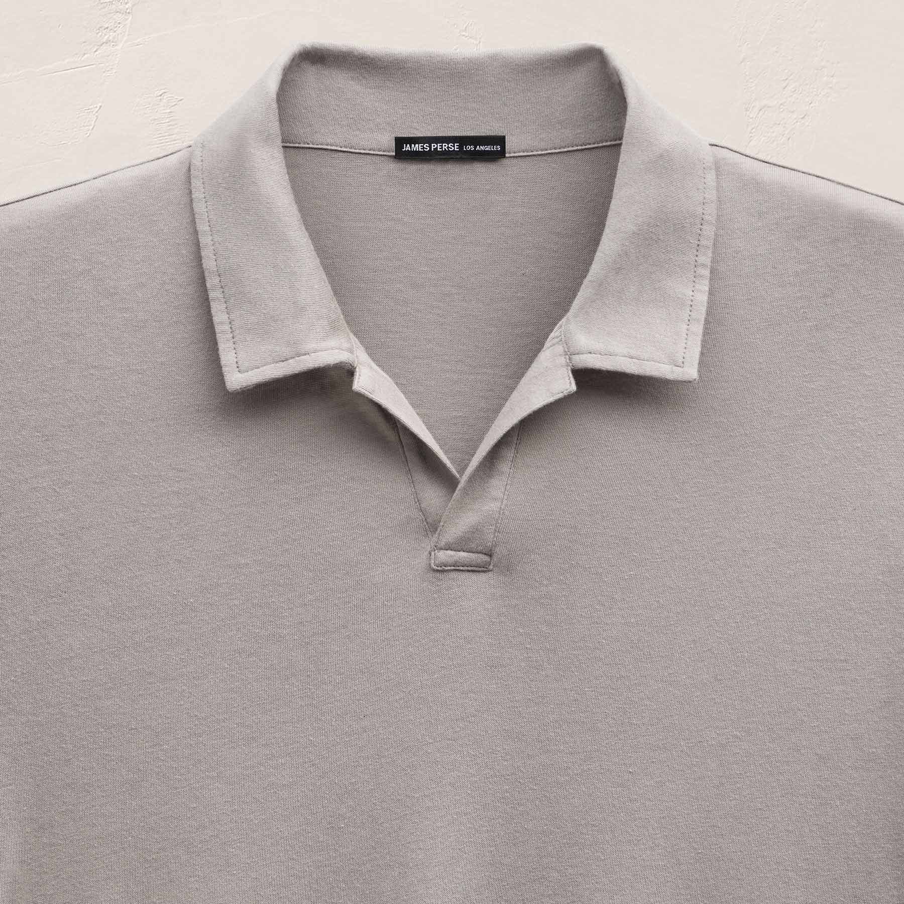 Cotton Cashmere Open Polo - Fog