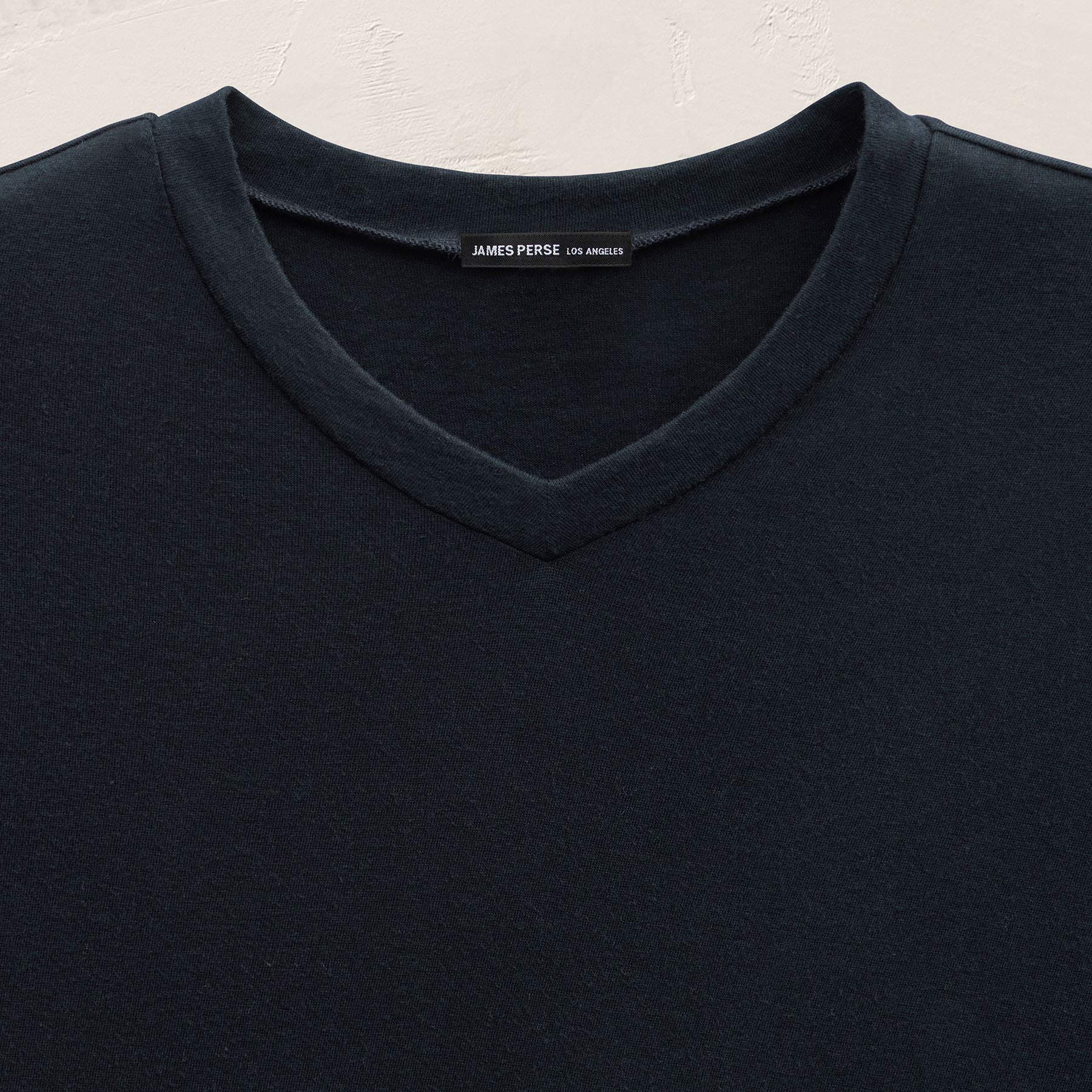 Cotton Cashmere Short Sleeve V Neck - Blue Noir
