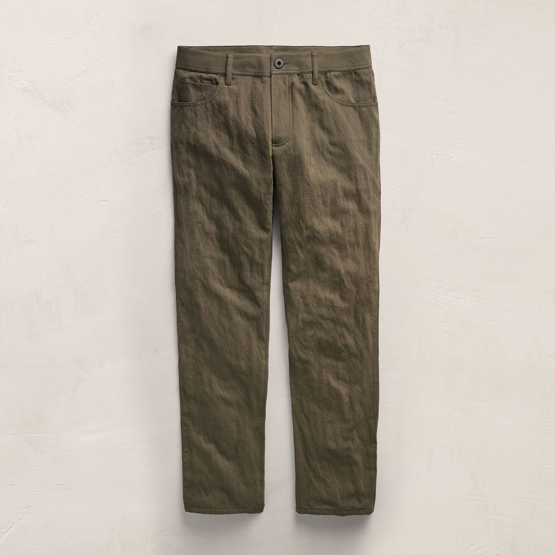 Pantalon en sergé de coton et métal - Vert armée