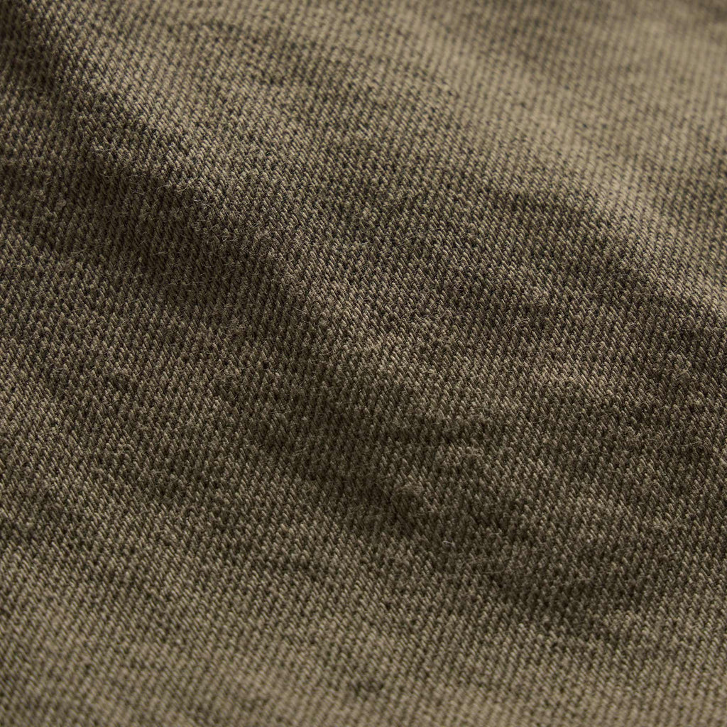 Pantalon en sergé de coton et métal - Vert armée