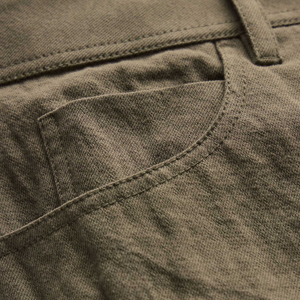 Pantalon en sergé de coton et métal - Vert armée