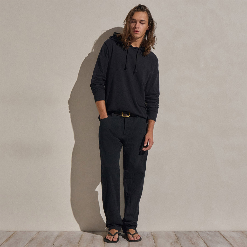 Pantalon en sergé de coton et métal - Noir