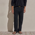 Pantalon en sergé de coton et métal - Noir