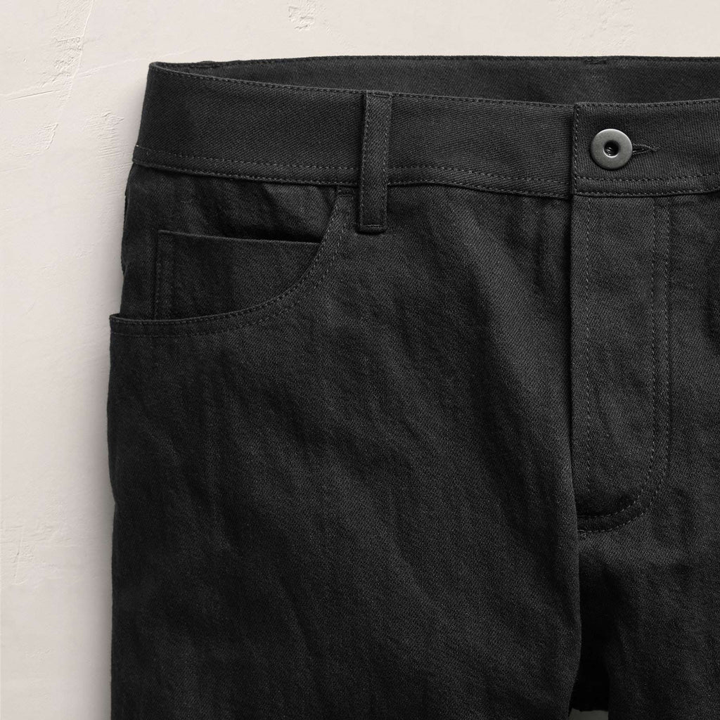 Pantalon en sergé de coton et métal - Noir