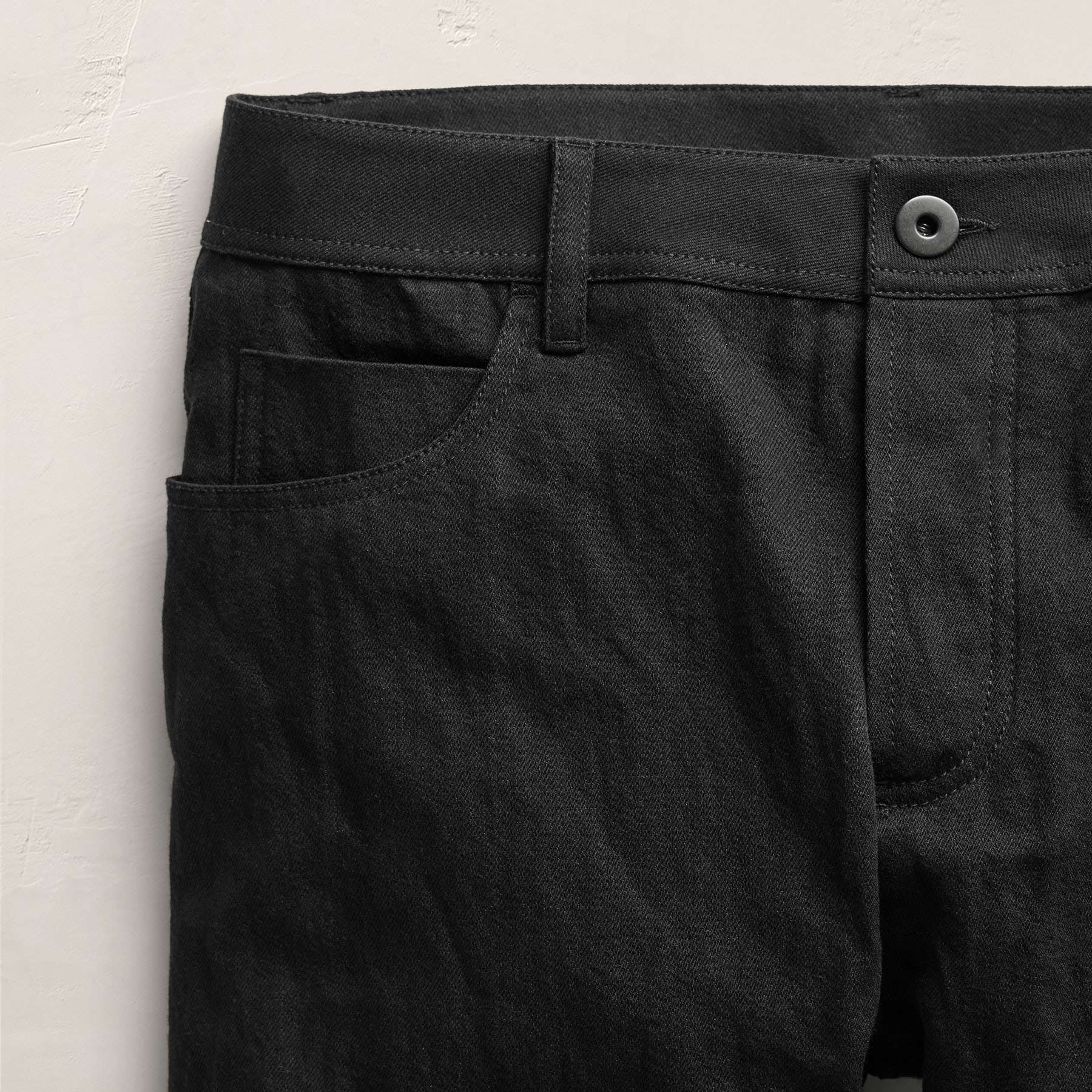 Pantalon en sergé de coton et métal - Noir