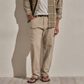 Pantalon en sergé de coton métallisé - Lin