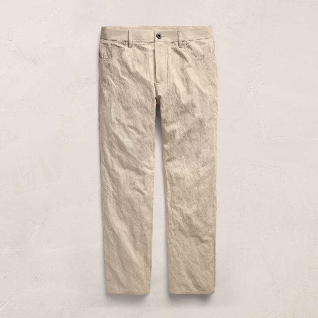Pantalon en sergé de coton métallisé - Lin