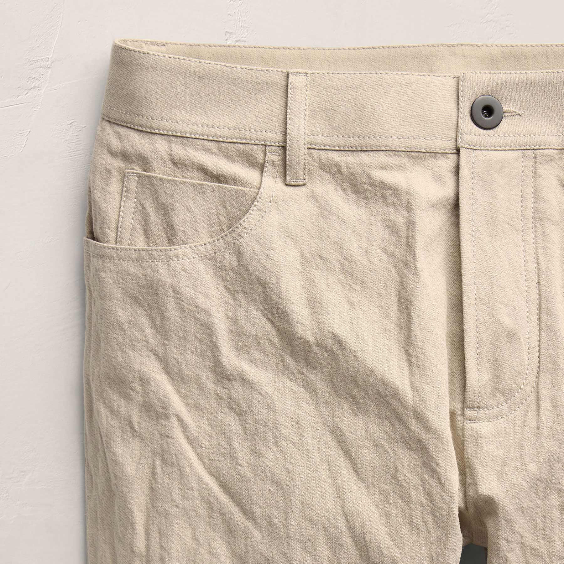 Pantalon en sergé de coton métallisé - Lin