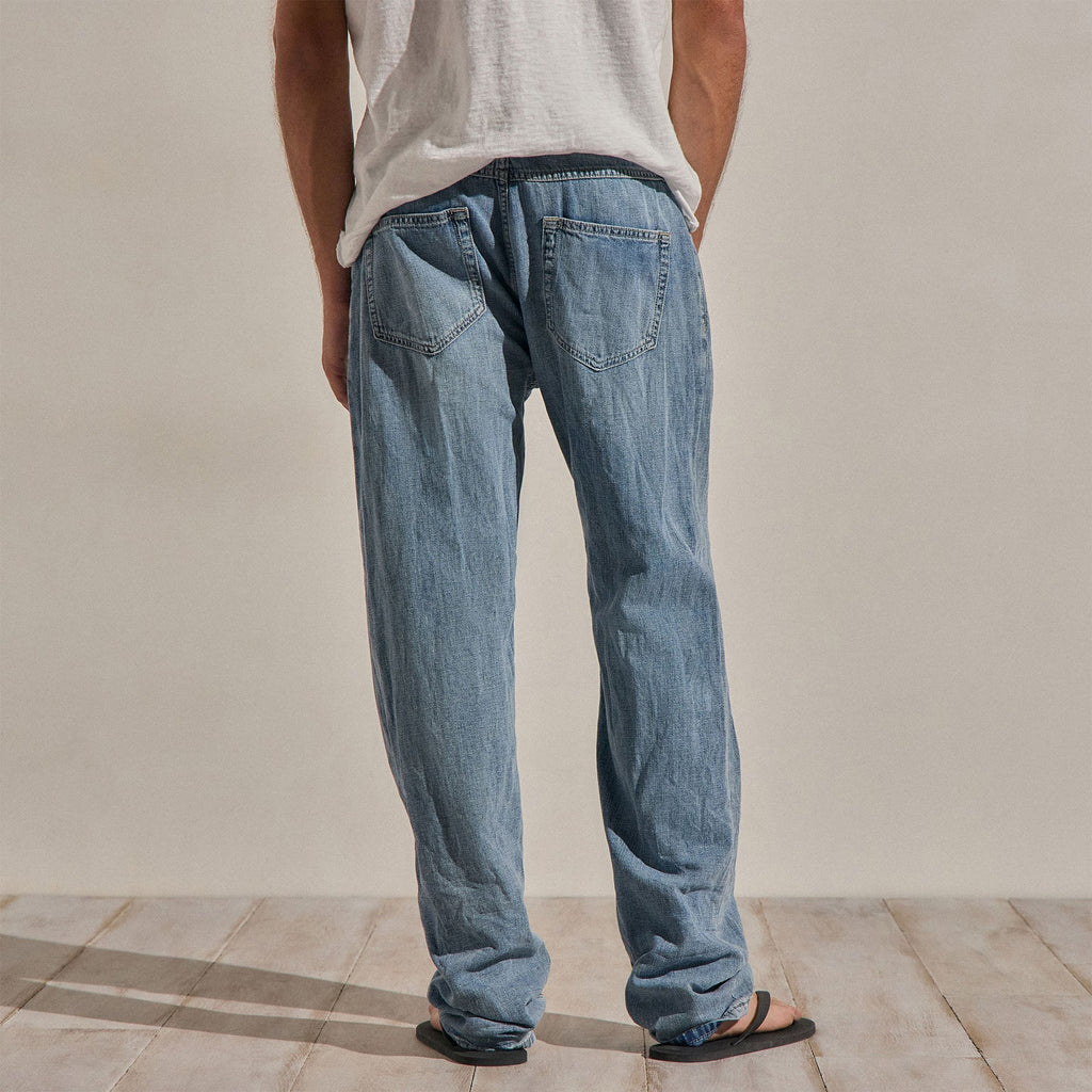 Classic Linen Denim Pant - Light Wash