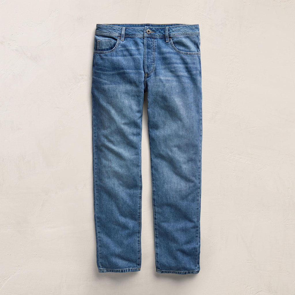 Classic Linen Denim Pant - Medium Wash