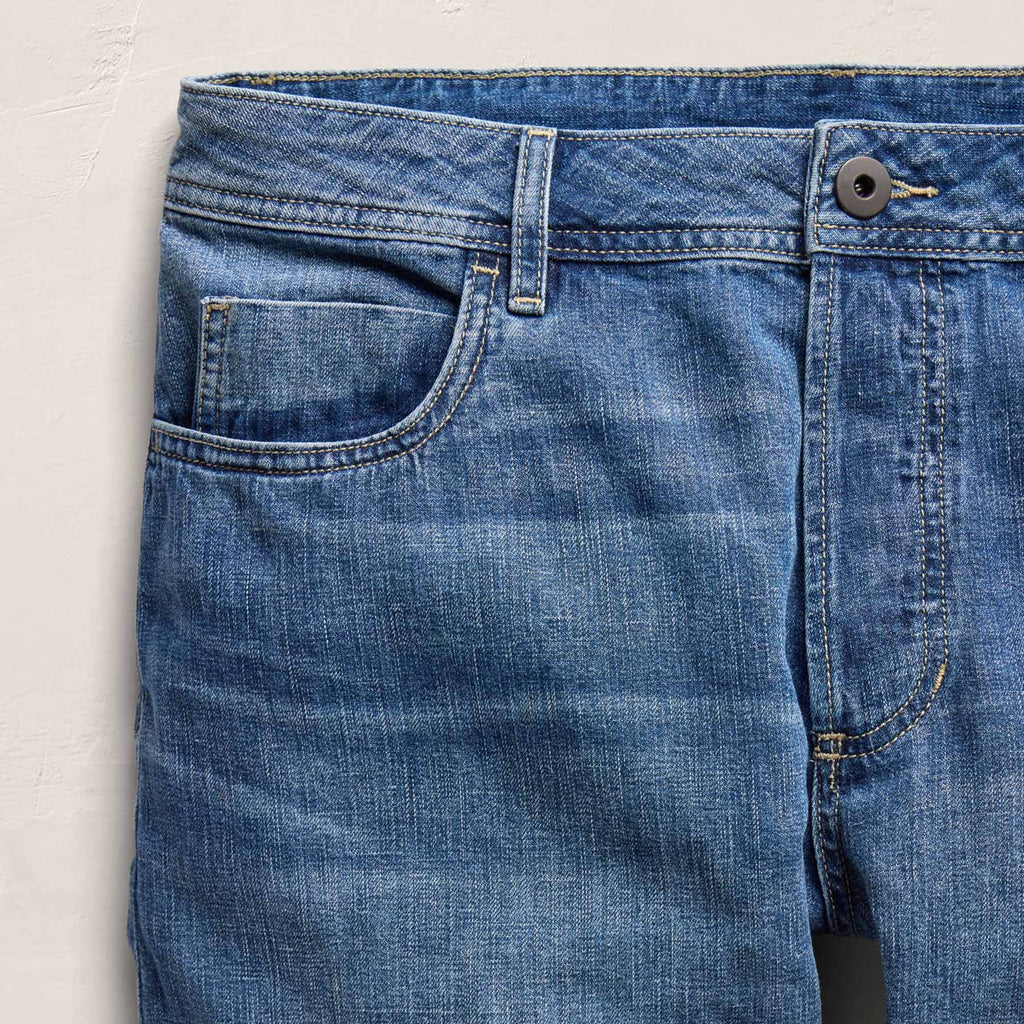 Classic Linen Denim Pant - Medium Wash
