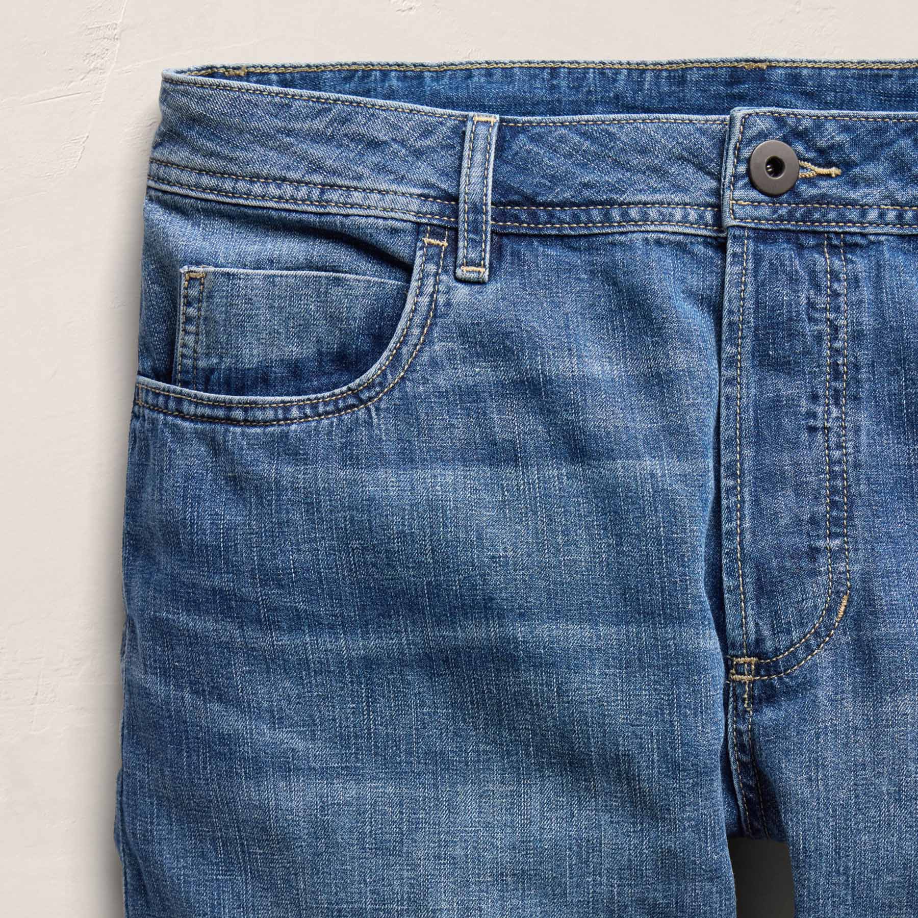 Classic Linen Denim Pant - Medium Wash