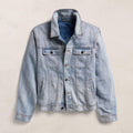 Veste trucker en lin et jean - Délavage clair