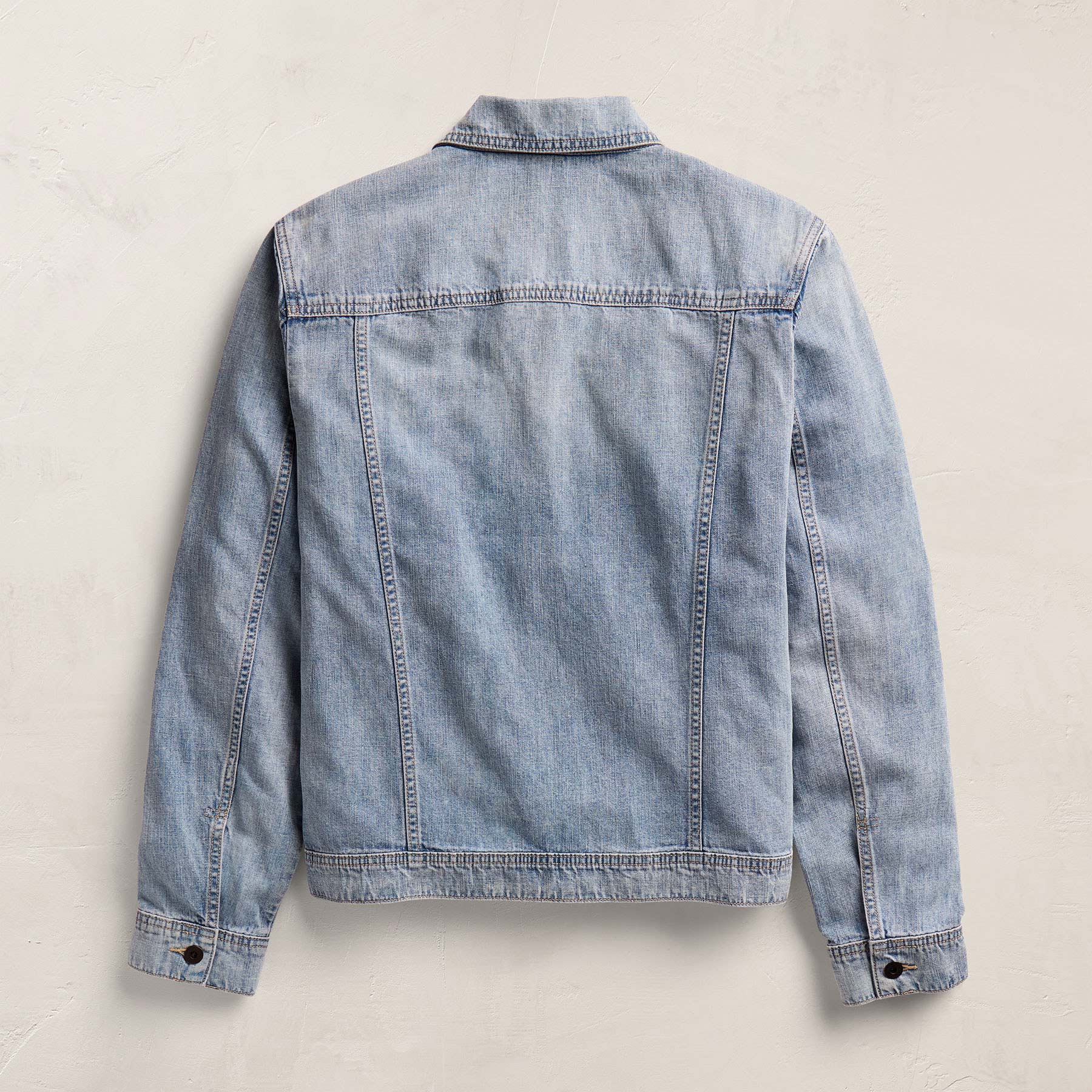 Veste trucker en lin et jean - Délavage clair