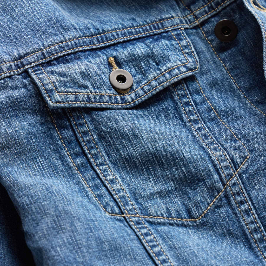 Veste en jean de lin - Délavage moyen