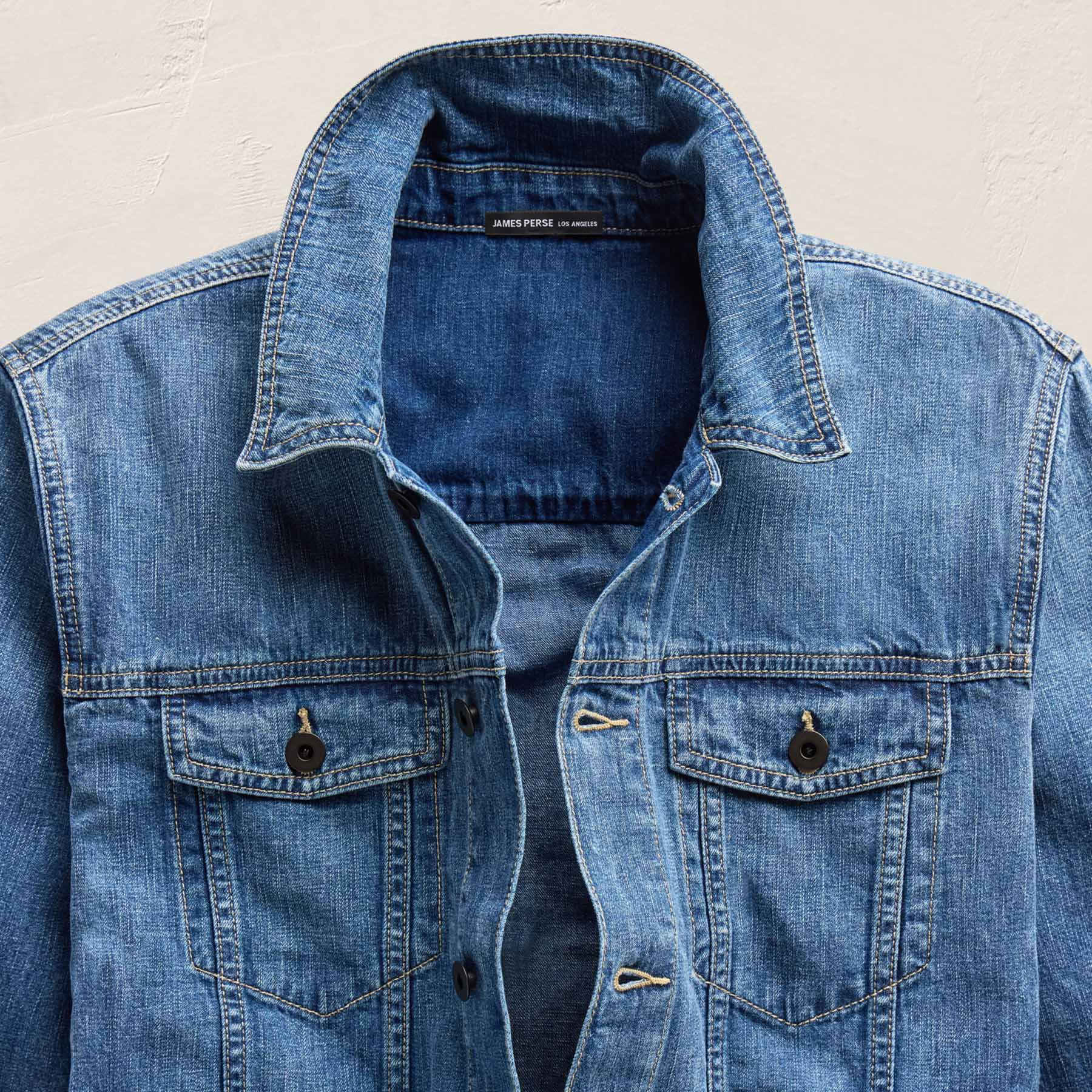 Veste en jean de lin - Délavage moyen