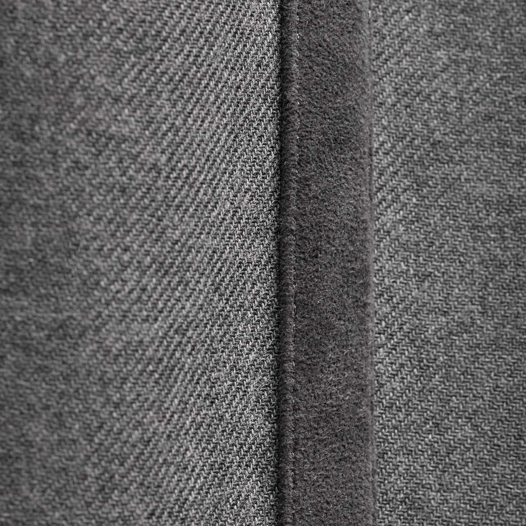 Pantalon à cordon en laine avec empiècements en daim - Gris chiné