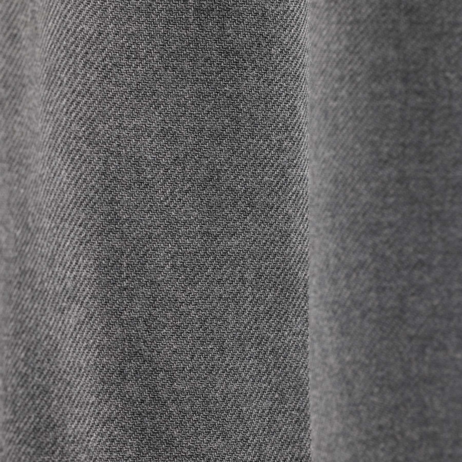 Short en laine à cordon et bordure en daim - Gris chiné