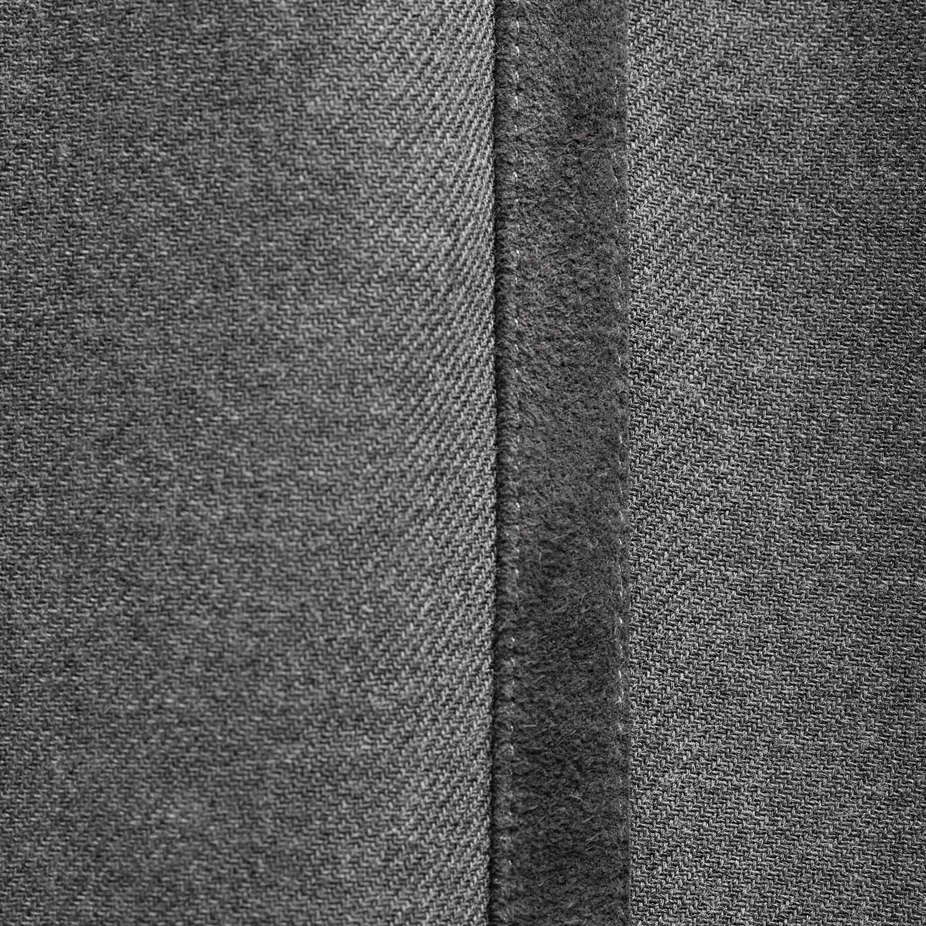 Short en laine à cordon et bordure en daim - Gris chiné