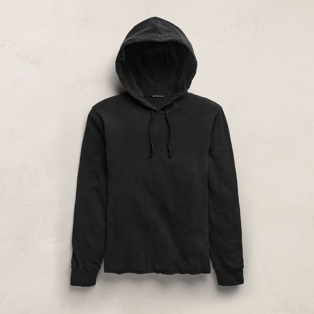 Sweat à capuche en coton flammé - Noir