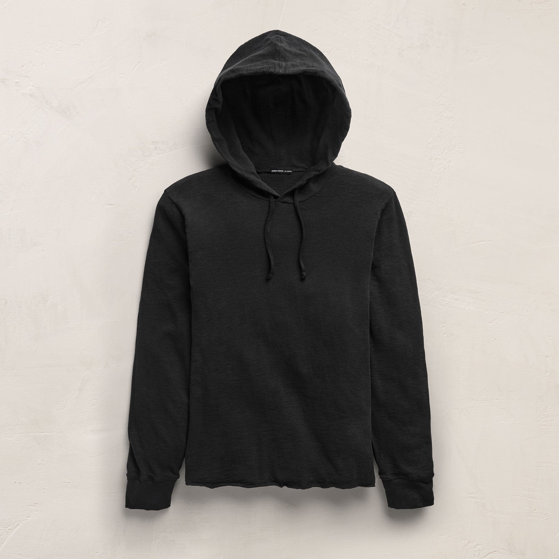 Sweat à capuche en coton flammé - Noir