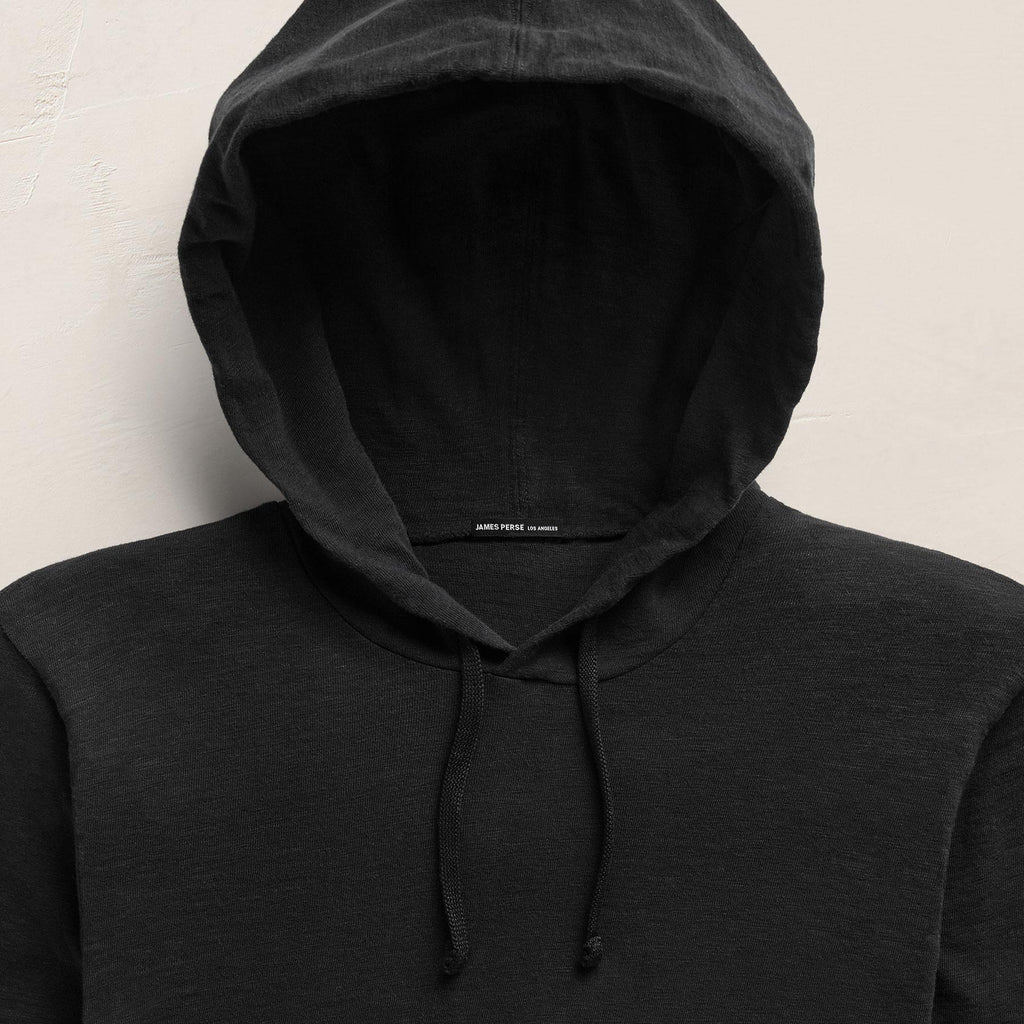 Sweat à capuche en coton flammé - Noir
