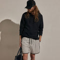 Sweat à capuche en coton flammé - Noir
