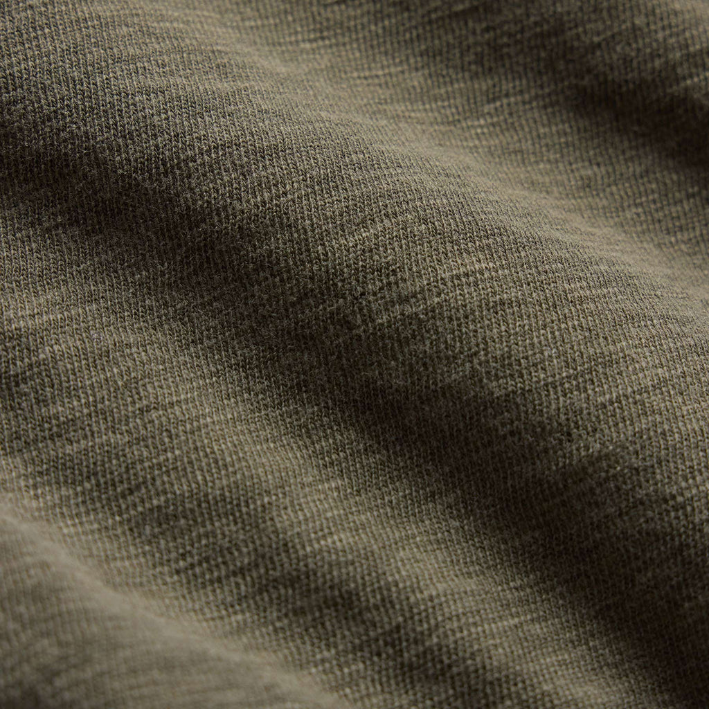 T-shirt à manches courtes en coton flammé - Pigment vert armée
