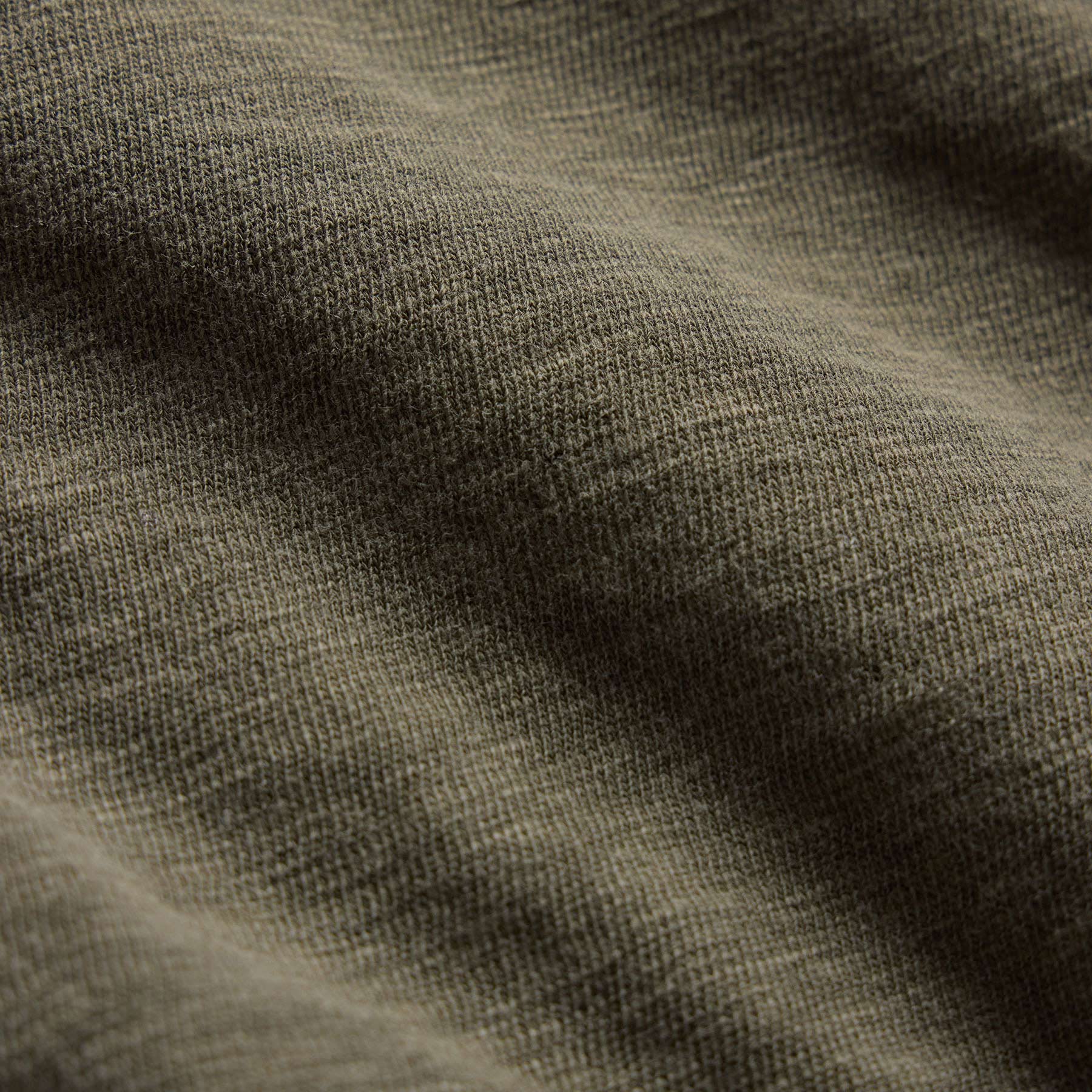 T-shirt à manches courtes en coton flammé - Pigment vert armée