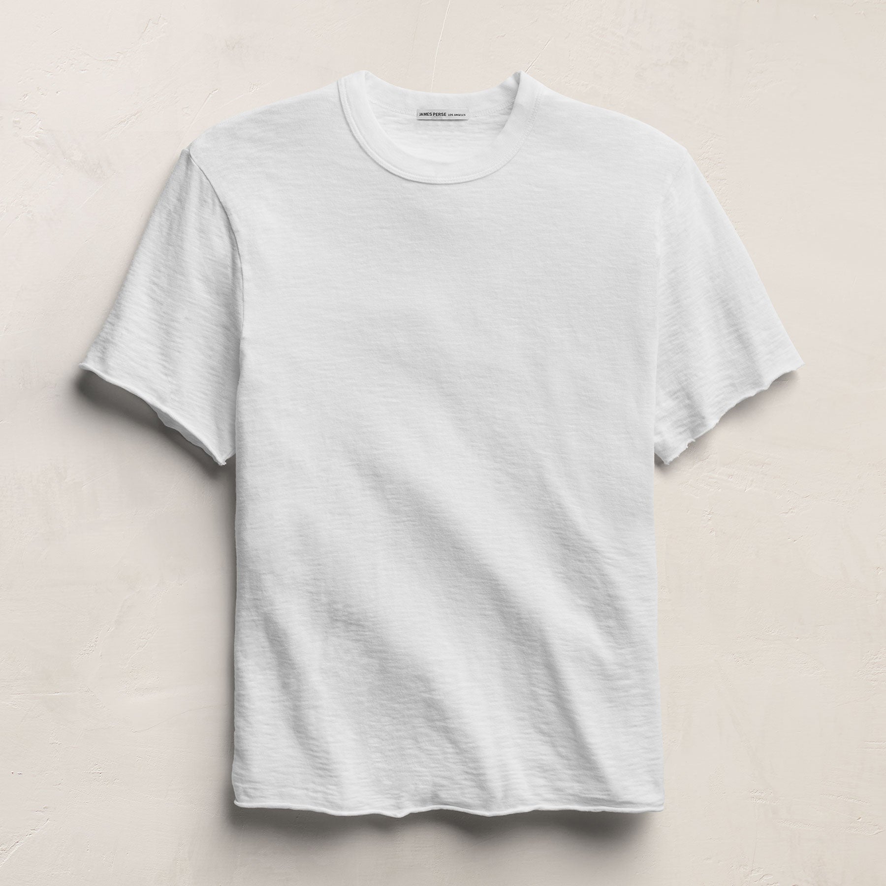 T-shirt en coton flammé à manches courtes - Blanc