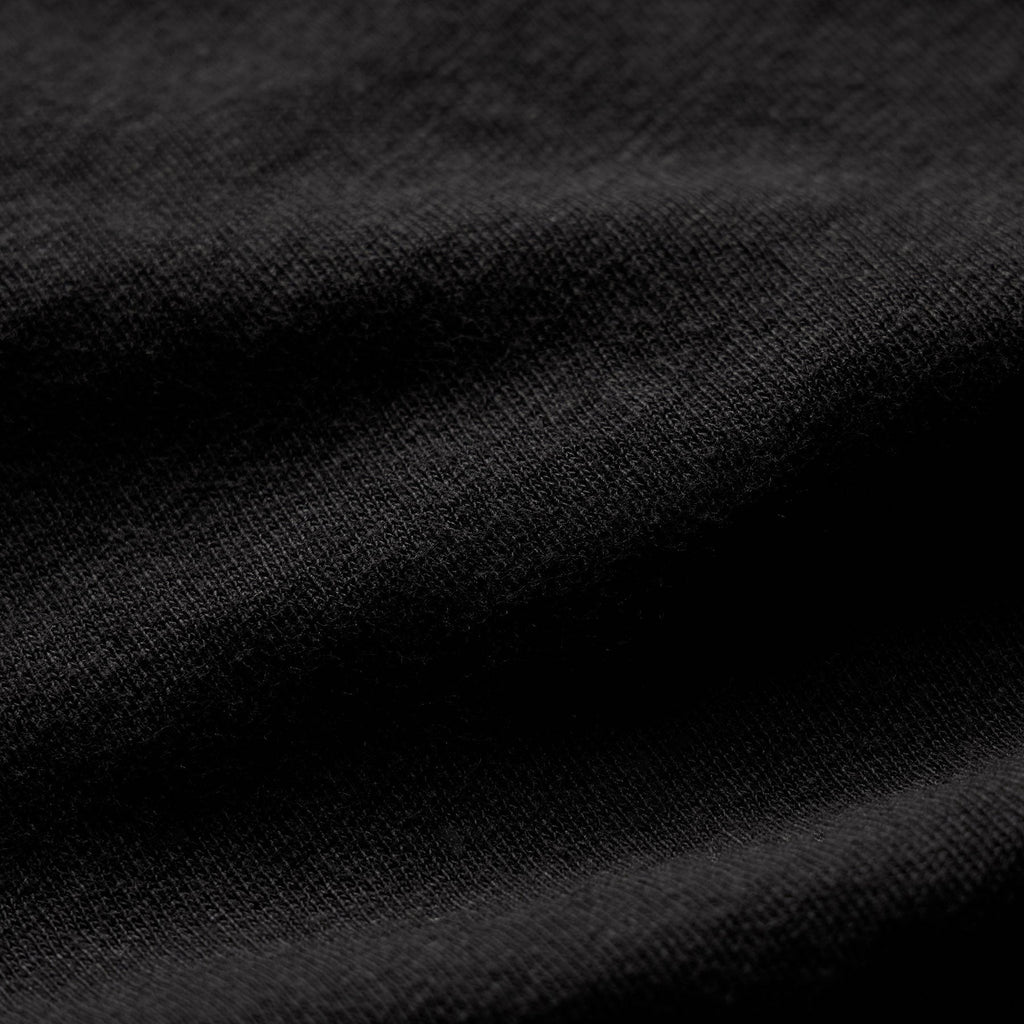 T-shirt henley à manches courtes en jersey flammé - Noir