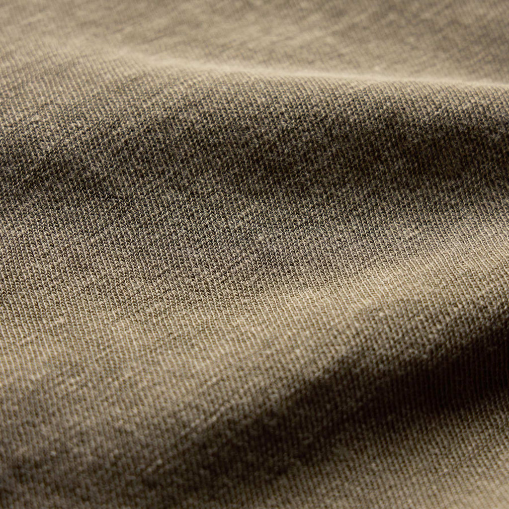 Henley en jersey flammé à manches courtes - Pigment vert olive clair