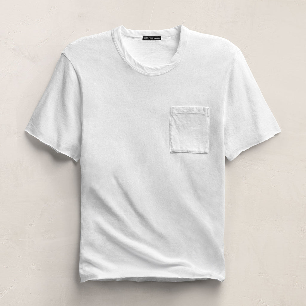 T-shirt poche en jersey flammé - Blanc