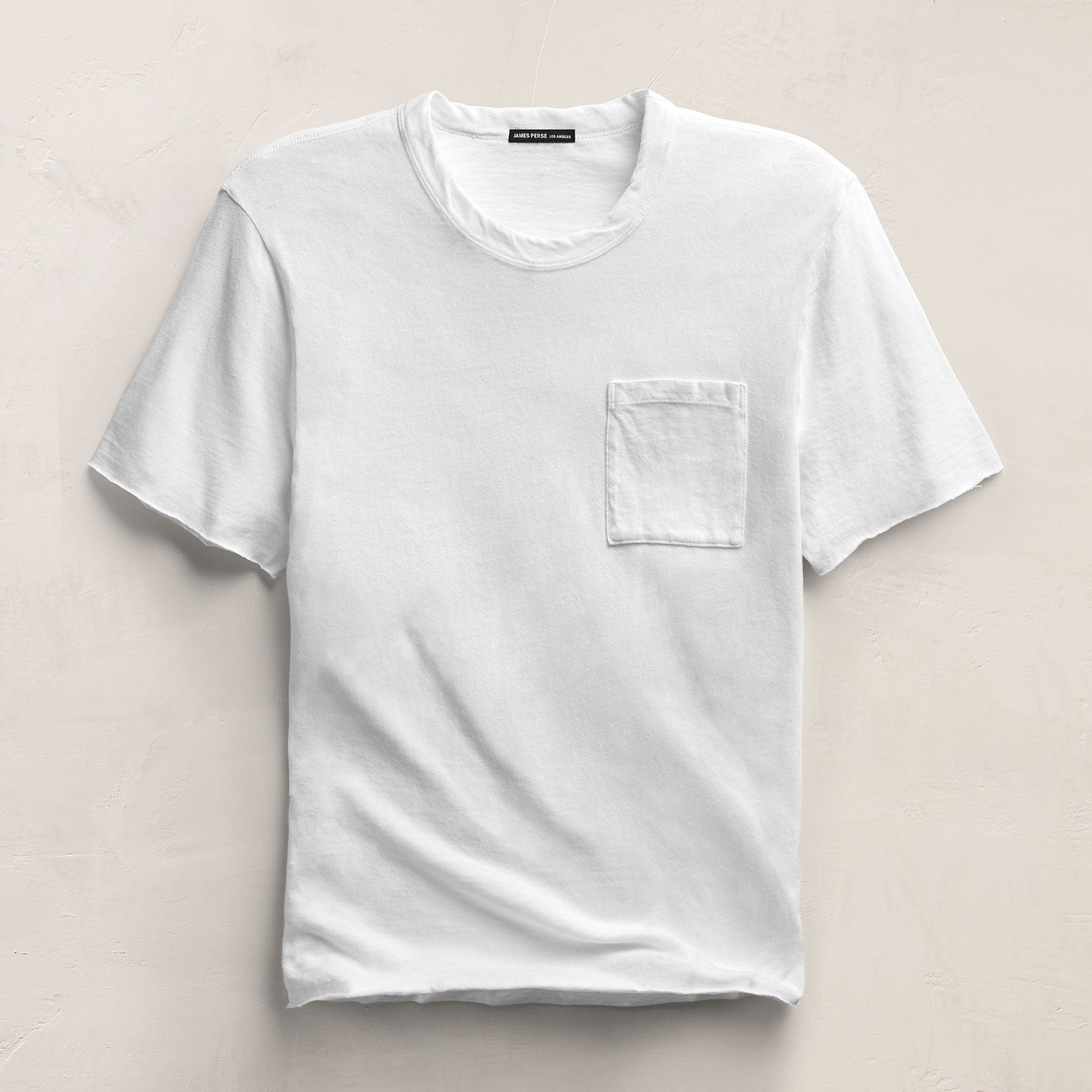 T-shirt poche en jersey flammé - Blanc