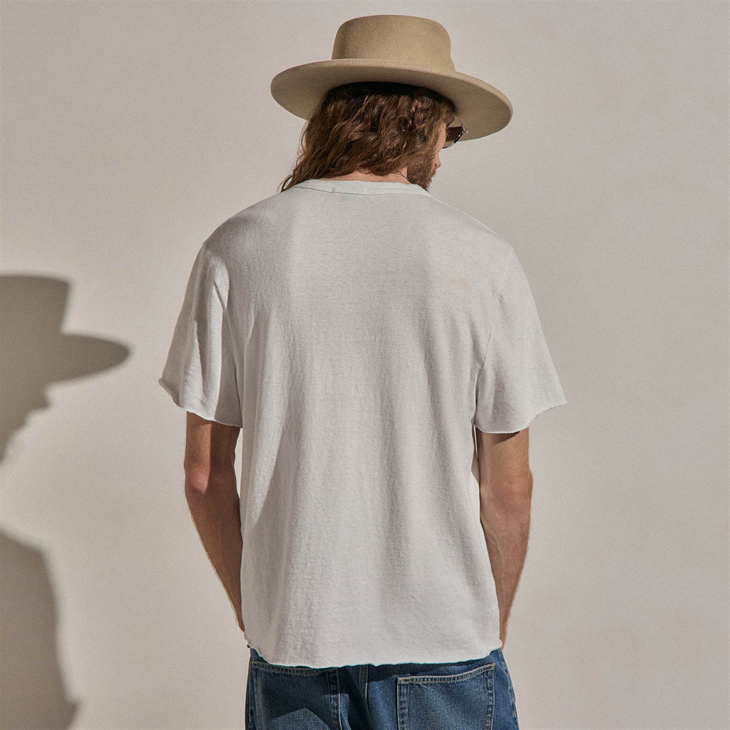 T-shirt poche en jersey flammé - Blanc