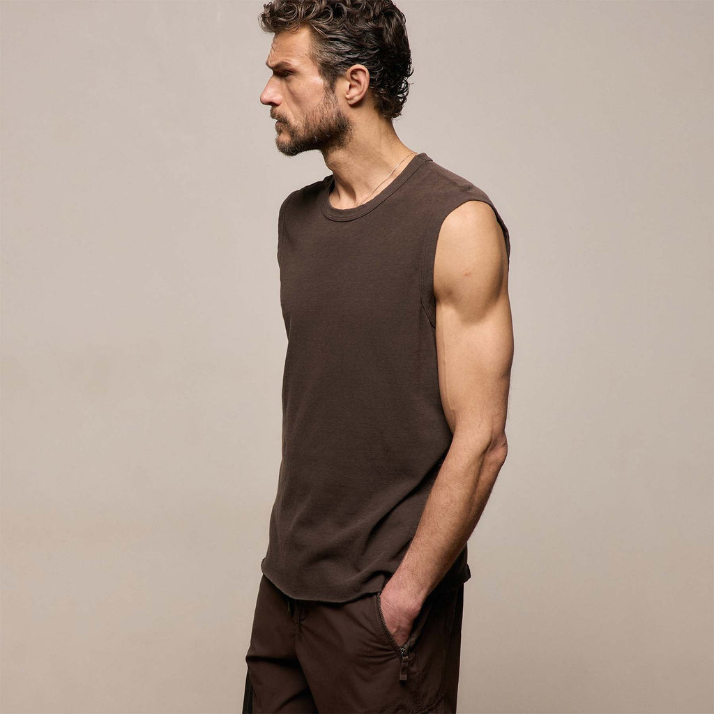 Débardeur en jersey flammé - Teinture écorce